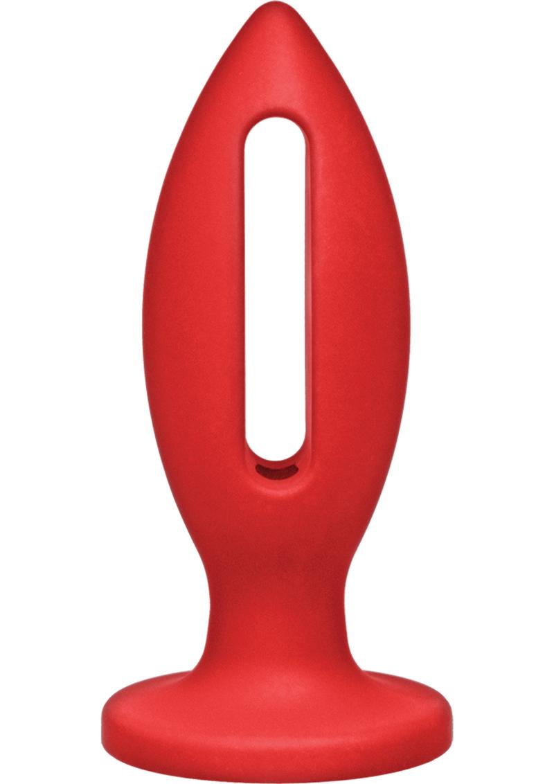 Tapón anal de silicona Kink Lube Lunge, pequeño, rojo, 4 pulgadas