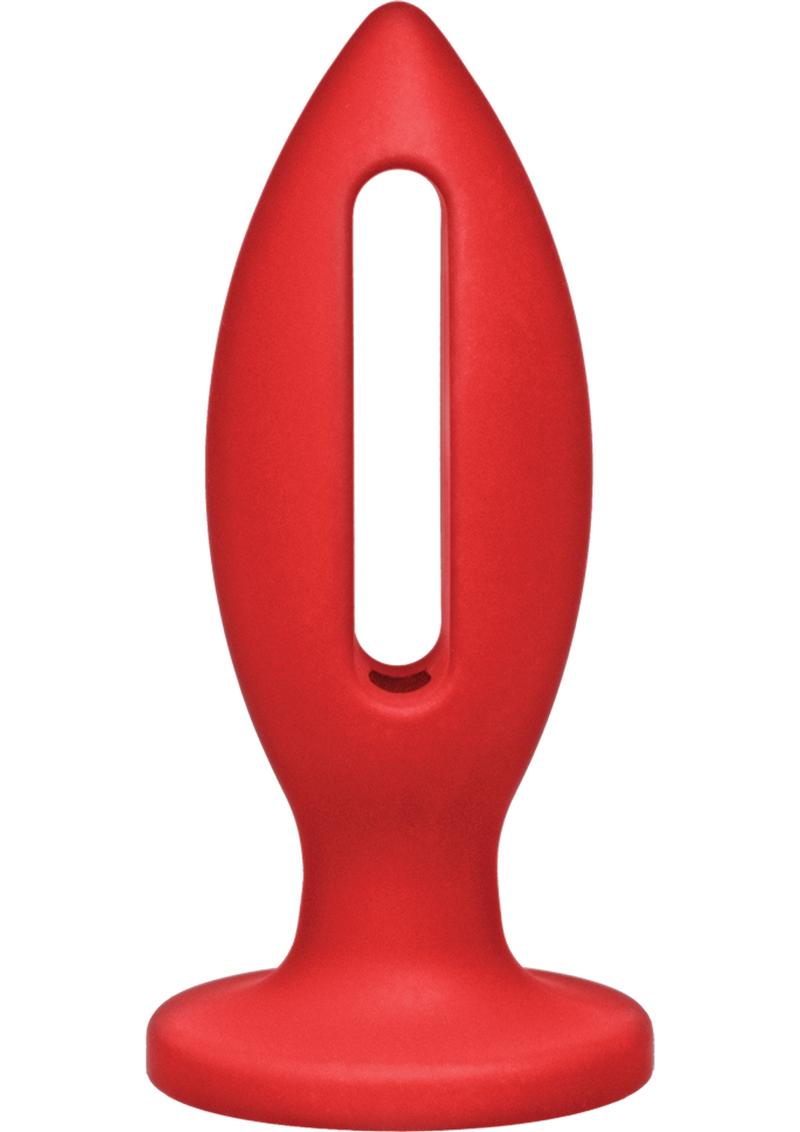 Kink Lube Lunge Silicone Anal Plug Small Red 4 Inch