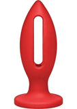 Tapón anal de silicona Kink Lube Lunge, pequeño, rojo, 4 pulgadas