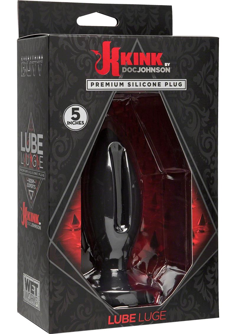 Tapón anal de silicona Kink Luge de 5 pulgadas, color negro