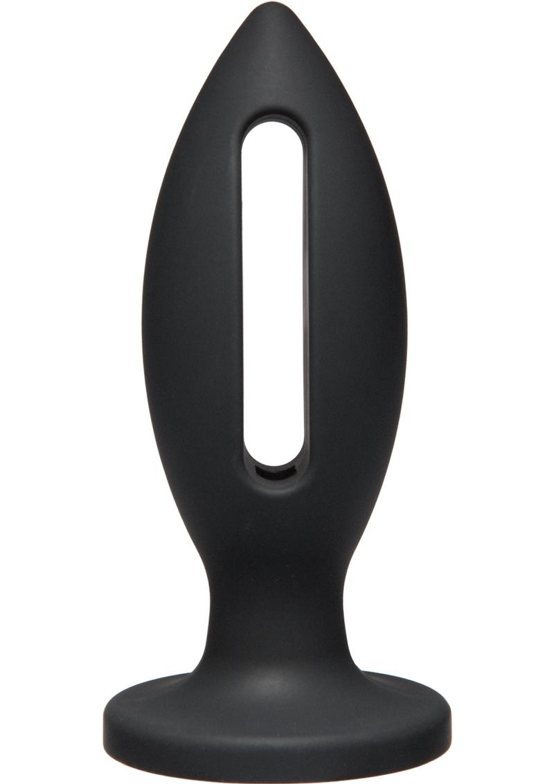 Tapón anal de silicona Kink Luge de 5 pulgadas, color negro