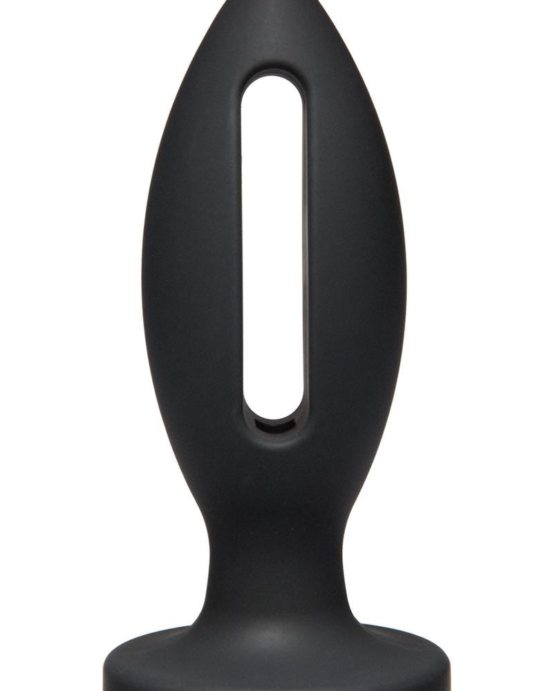 Kink Lube Luge Silicone Anal Plug Medium Black 5 Inch