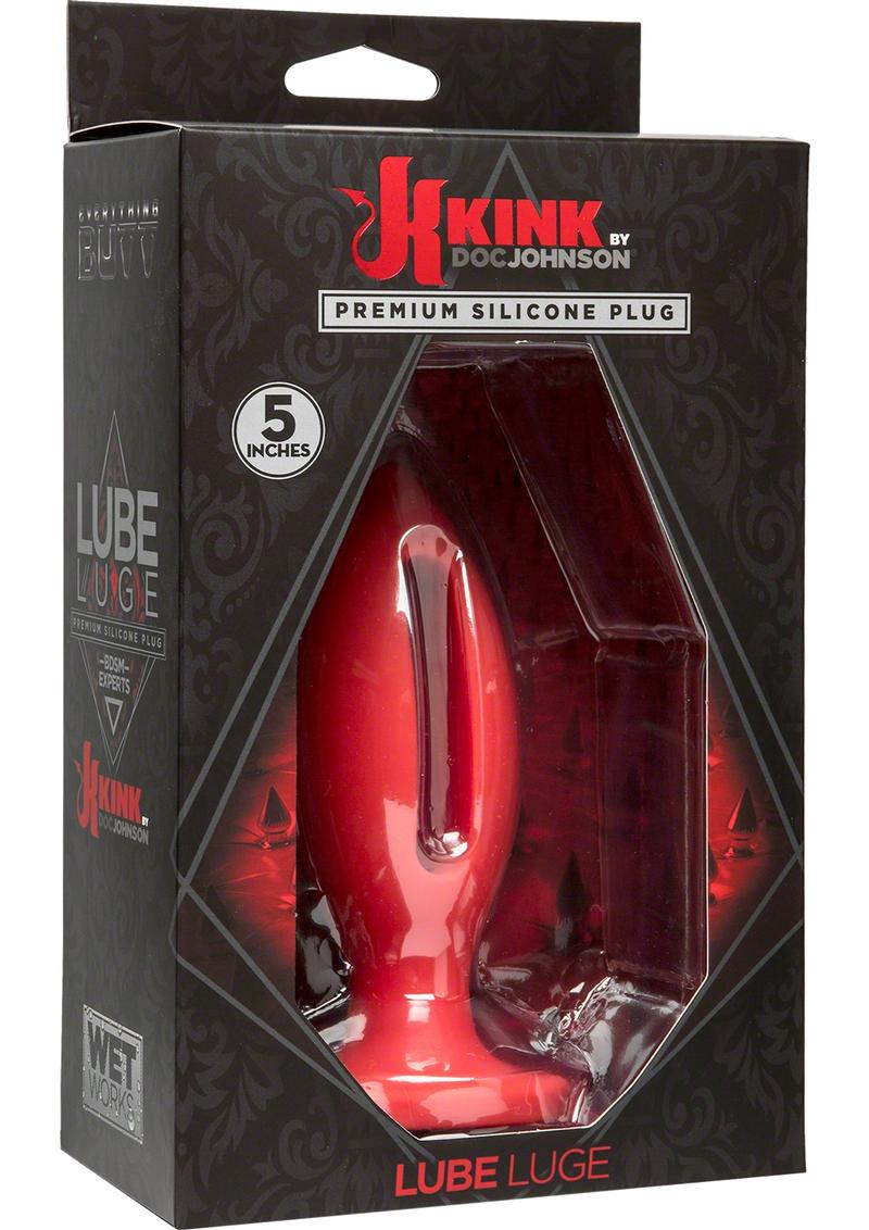 Kink Lube Luge Silicone Anal Plug Medium Red 5 Inch