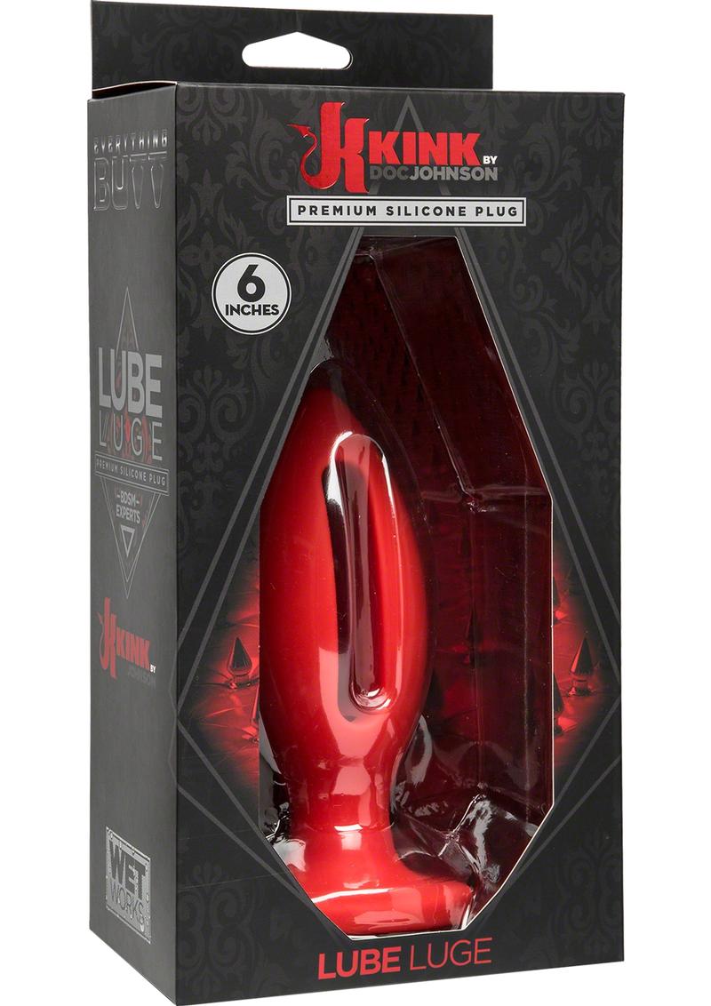 Tapón anal de silicona Kink Luge de 6 pulgadas, color rojo