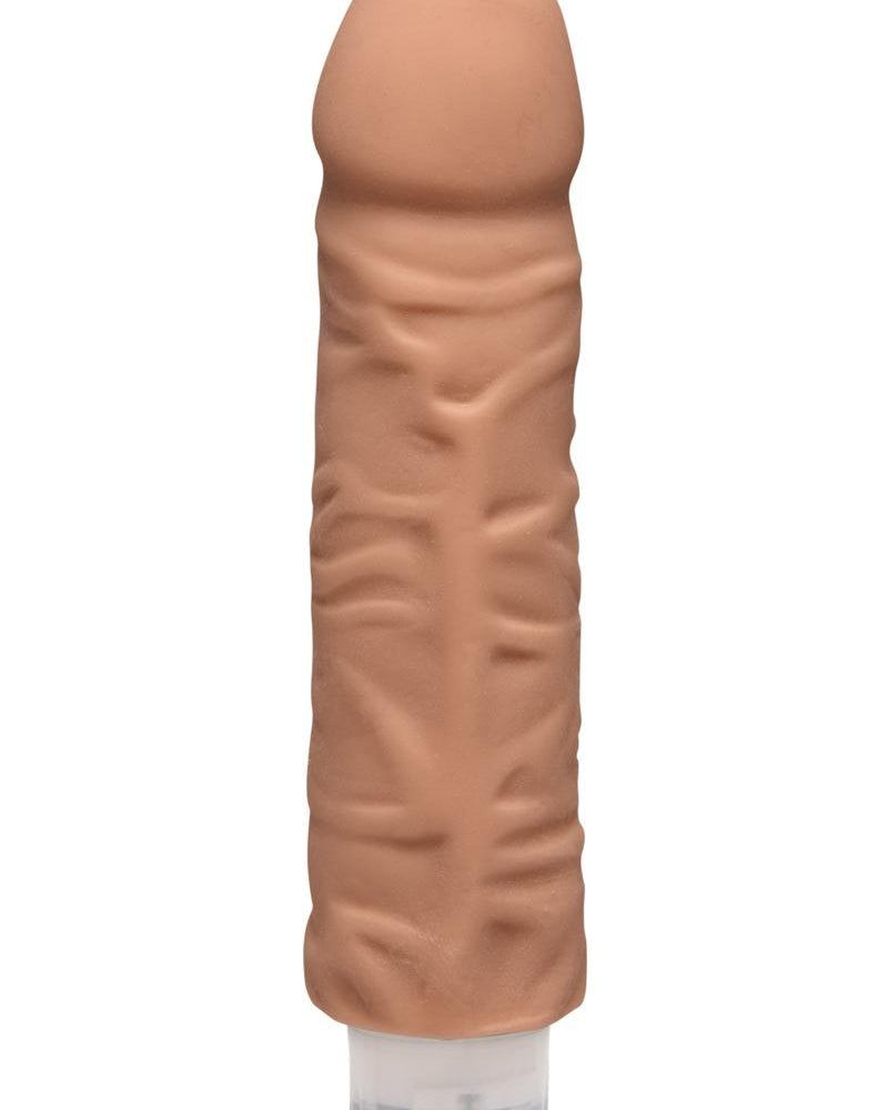 The D Shakin D Vibrating Dual Dense Ultraskyn Dong Caramel 7 Inch