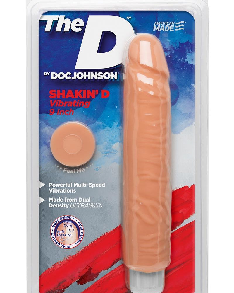 The D Shakin D Vibrating Dual Dense Ultraskyn Dong Vanilla 9 Inch