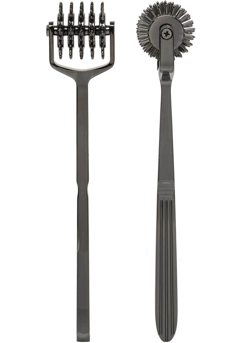 Kink Solid Metal Pinwheel Spike 5 Wheels Black Chrome