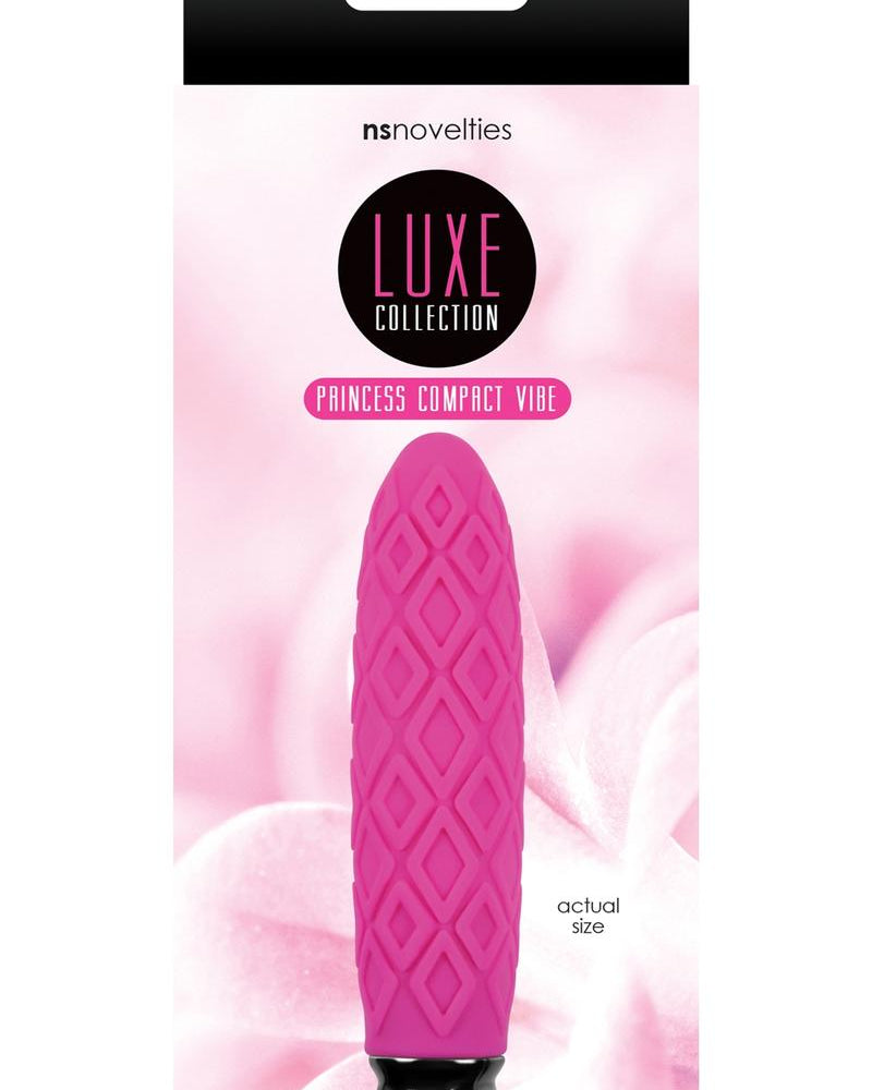 Vibrador compacto de silicona recargable resistente al agua de color rosa de Luxe Collection Princess