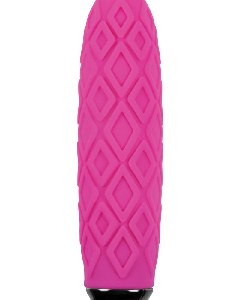 Vibrador compacto de silicona recargable resistente al agua de color rosa de Luxe Collection Princess
