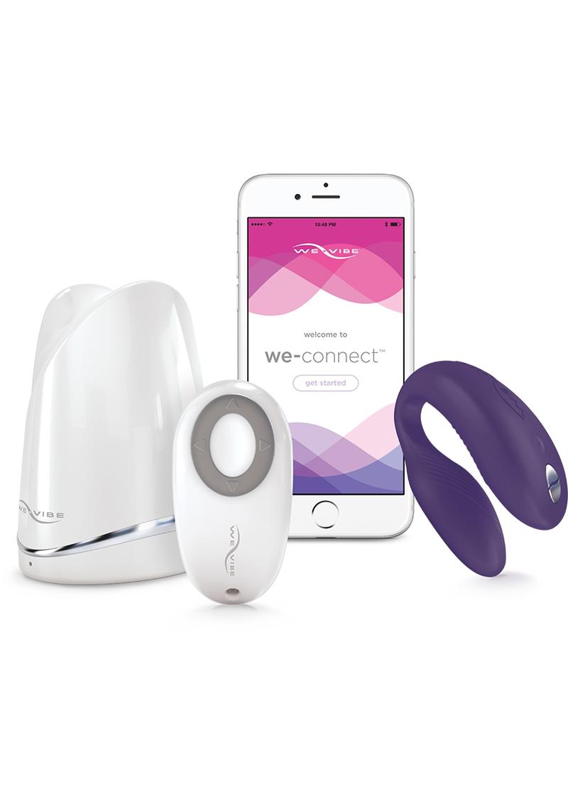 Vibrador para parejas de silicona We-Vibe Sync con control remoto, compatible con USB, resistente al agua, color morado