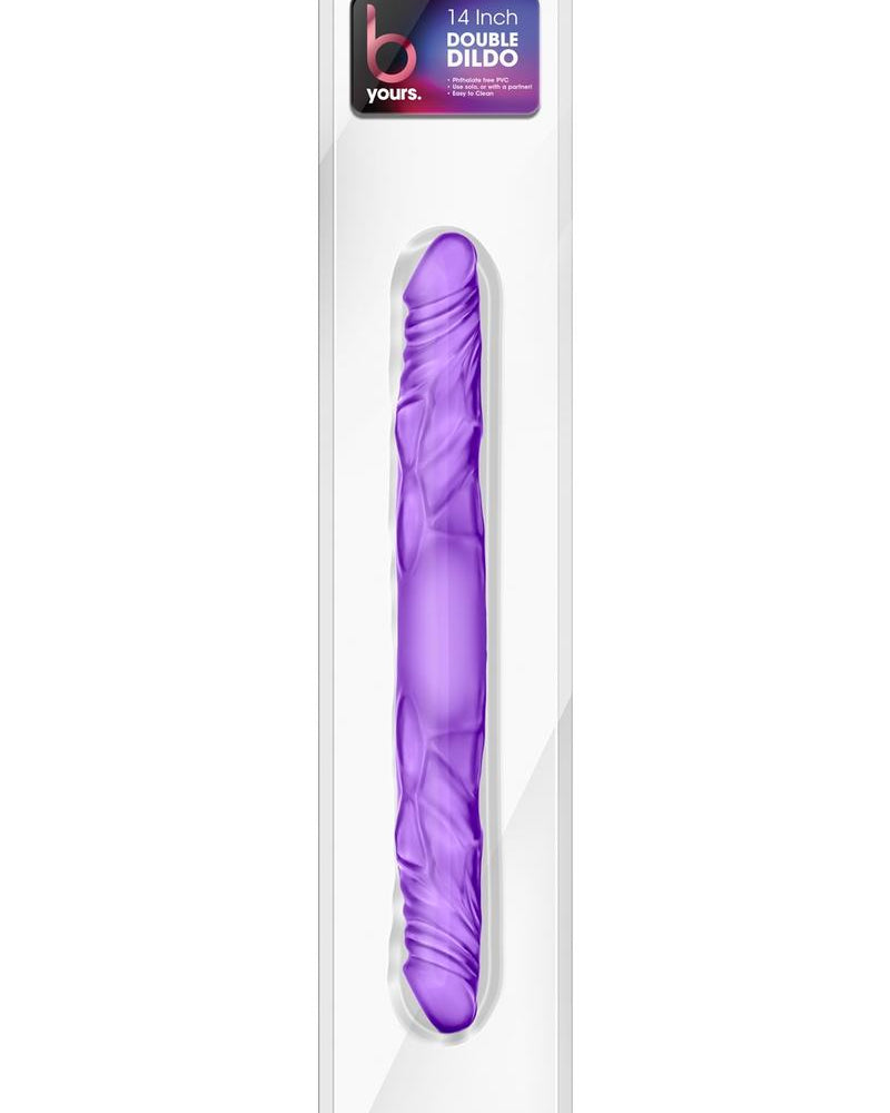 B Yours Double Dildo Jelly Purple 14 Inch