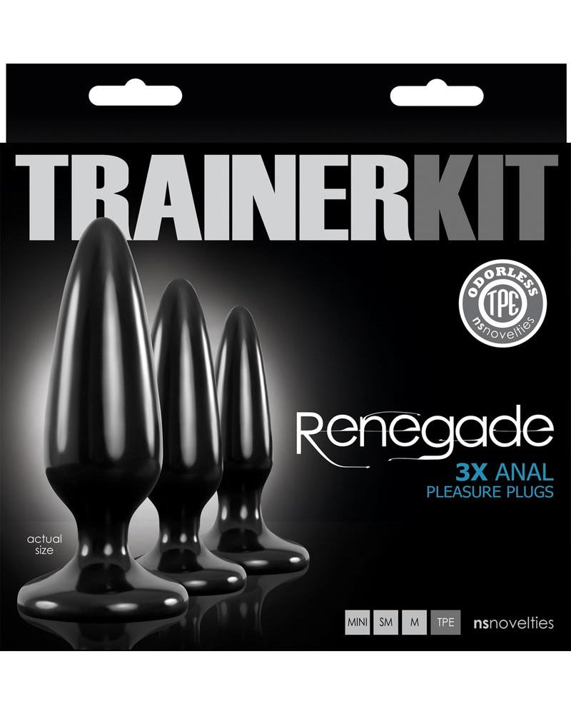Renegade Trainer Kit Anal Plugs Black 3 Piece