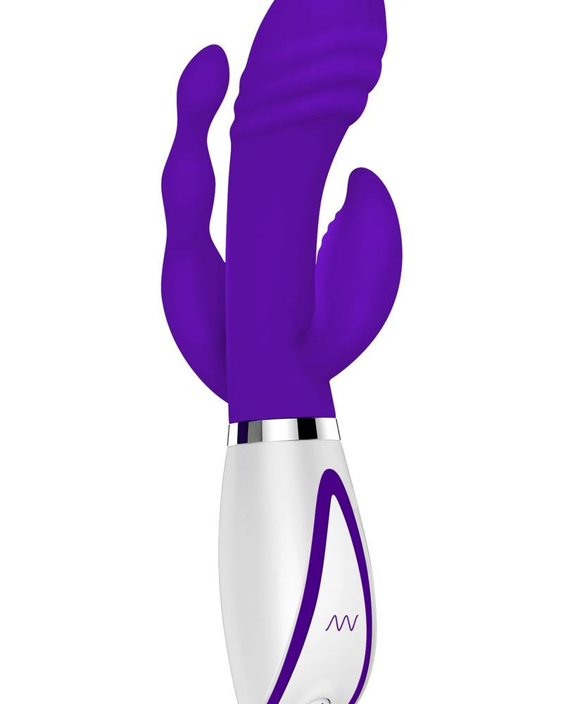 Disco Triple Play 3 Motors Rechargeable Silicone Vibe Waterproof Purple
