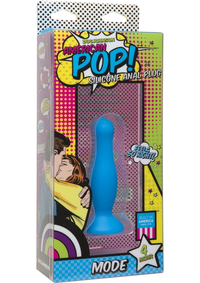 American Pop Mode Silicone Anal Plug Blue 4 Inch