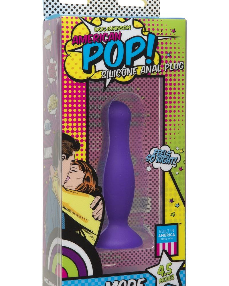 Tapón anal de silicona American Pop Mode morado de 4,5 pulgadas