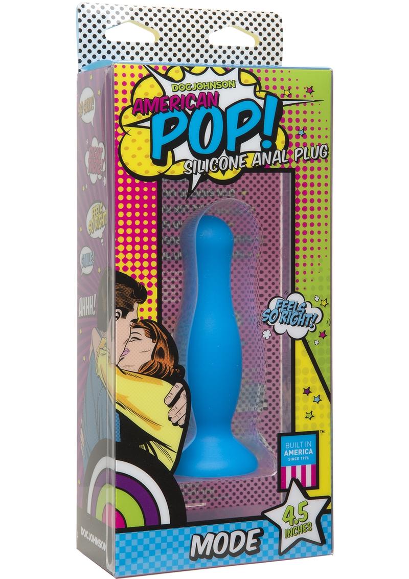 American Pop Mode Silicone Anal Plug Blue 4.5 Inch