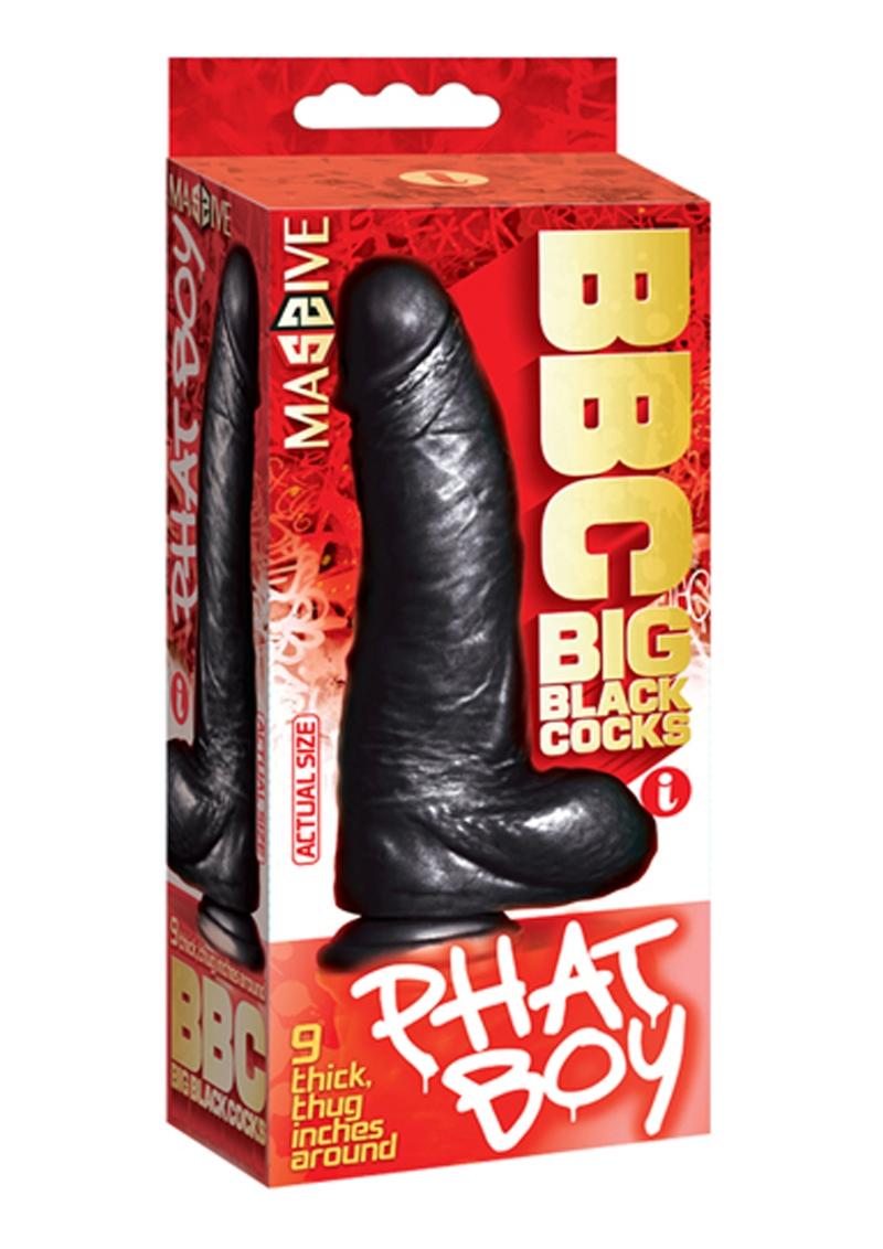 Falcon BBC Big Black Cock Phat Boy Realistic Dildo Black 10 Inch