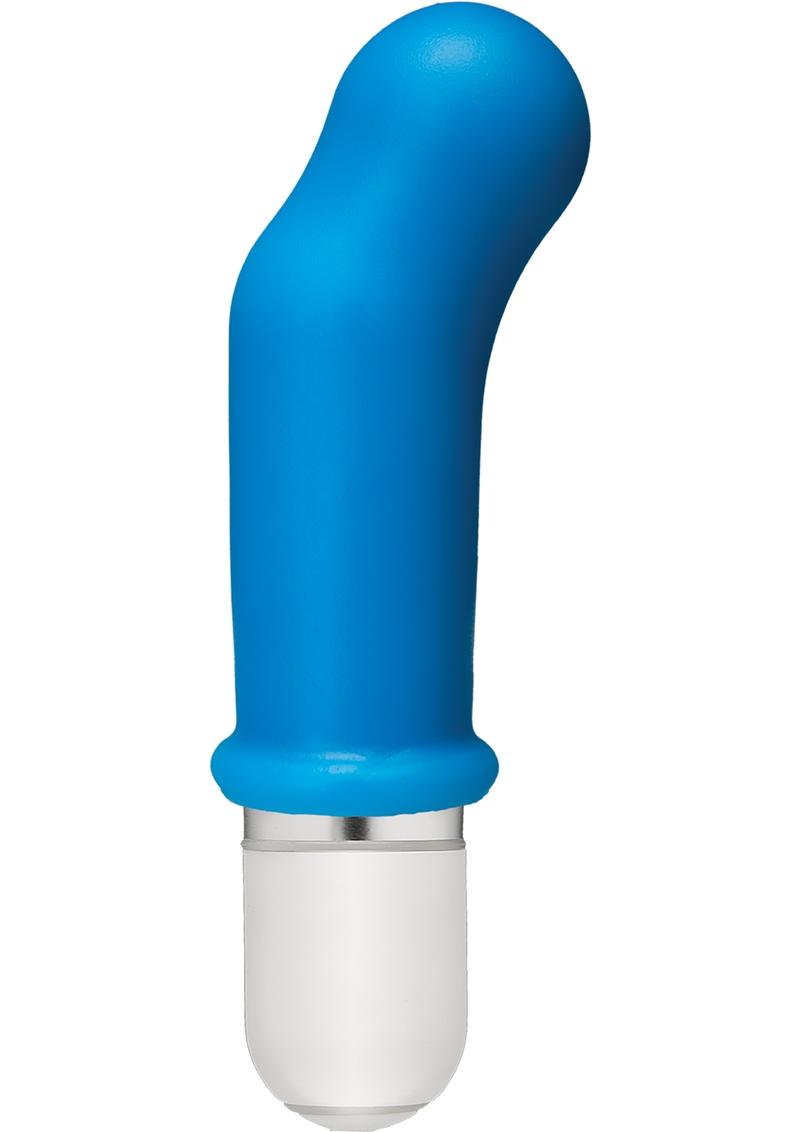 Vibrador de silicona American Pop Pow de 10 funciones con funda impermeable azul de 3,5 pulgadas