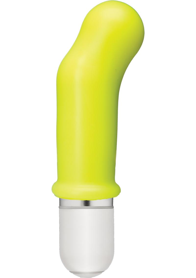 Vibrador de silicona American Pop Pow de 10 funciones con funda, resistente al agua, color amarillo, 3,5 pulgadas