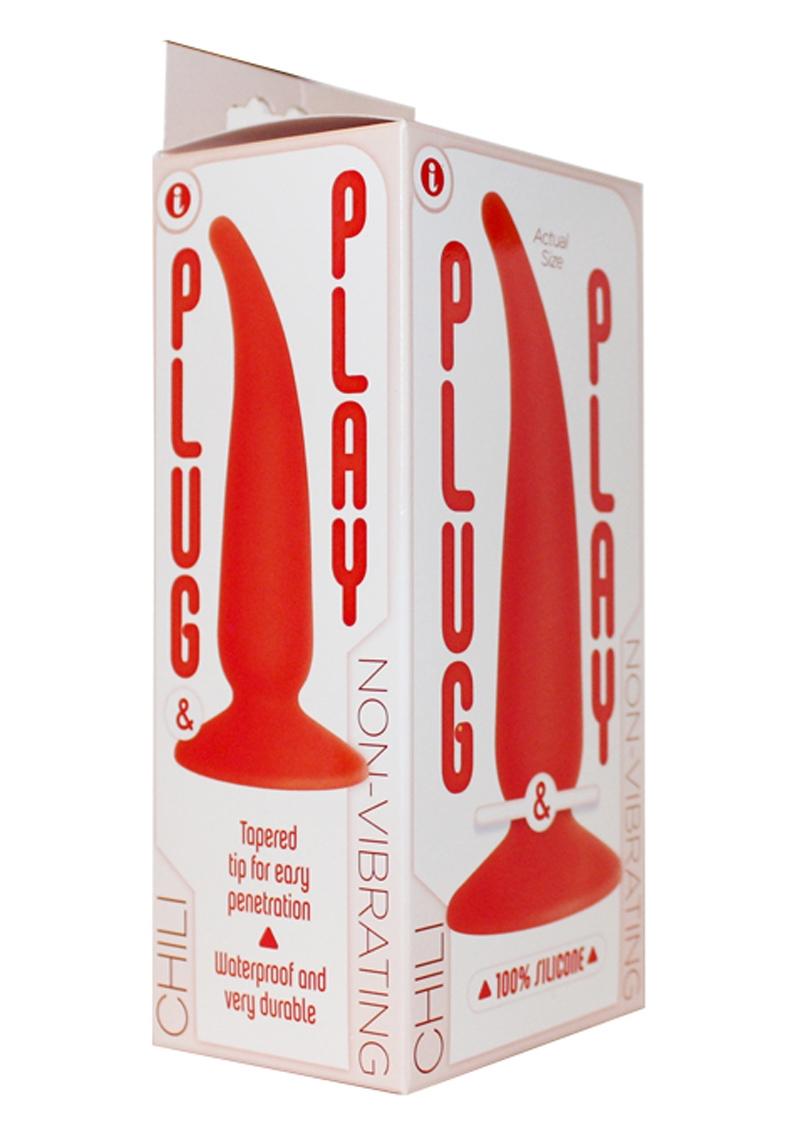 Plug and Play Chili Silicone Butt Plug Waterproof Red