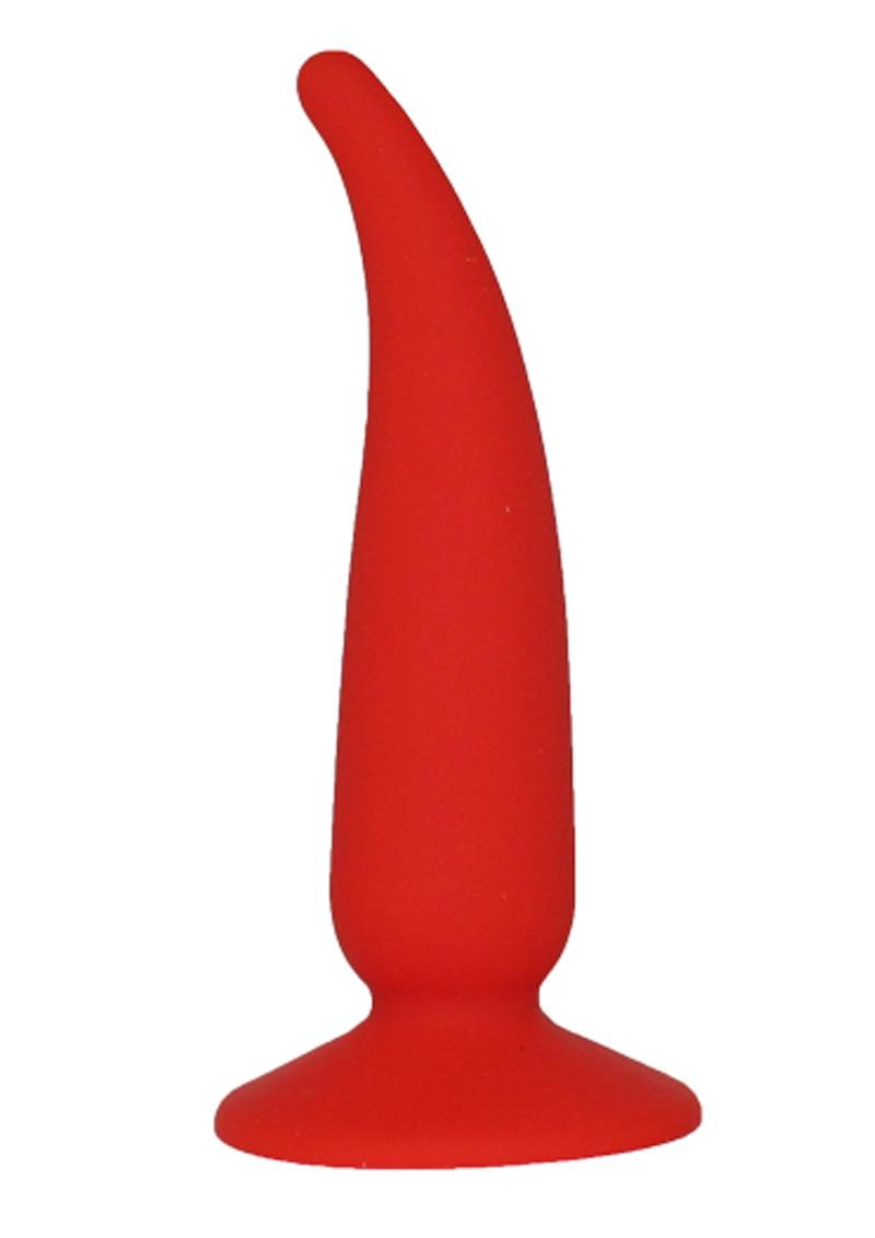 Plug and Play Chili Silicone Butt Plug Waterproof Red