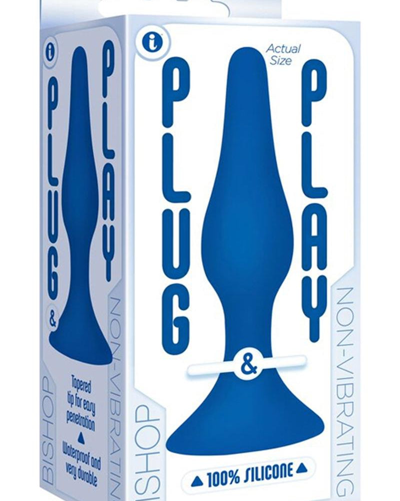 Plug and Play Bishop Silicone Butt Plug Waterproof Blue
