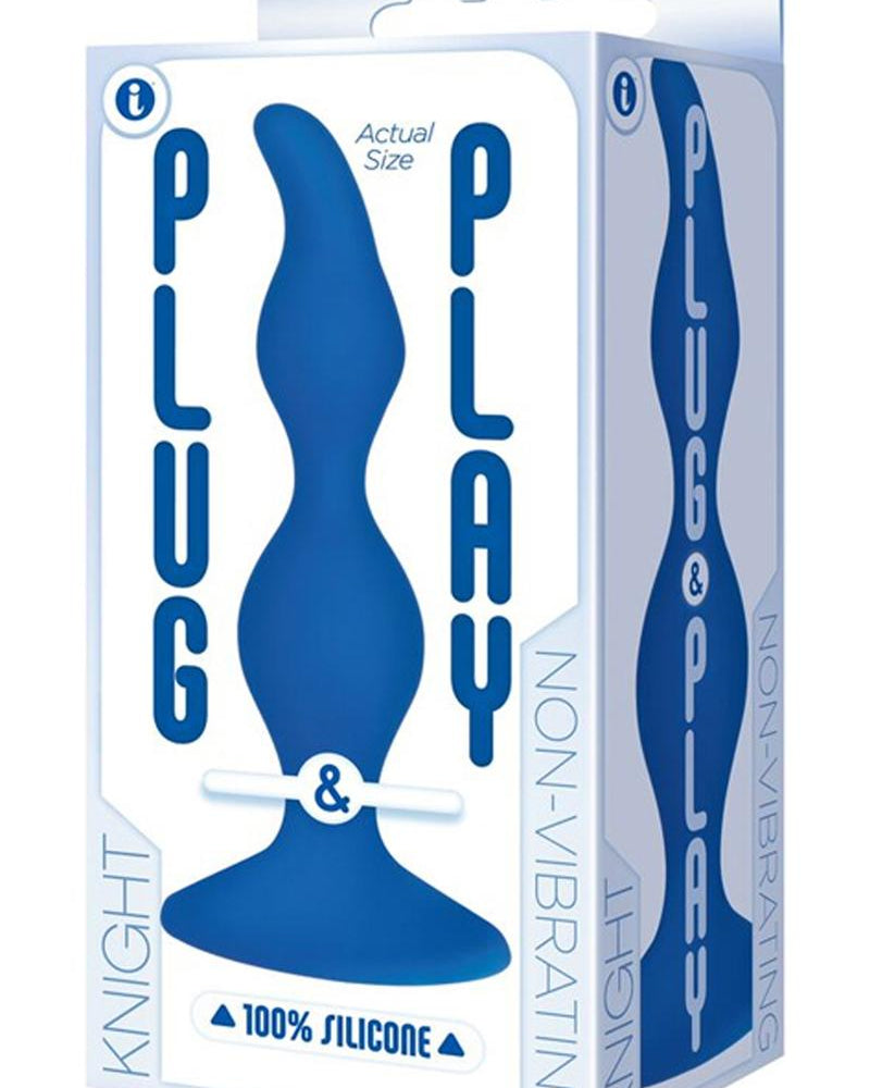 Plug and Play Knight Silicone Butt Plug Waterproof Blue