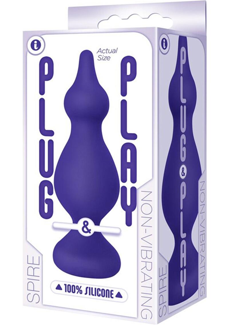Plug and Play Spire Silicone Butt Plug Waterproof Plum
