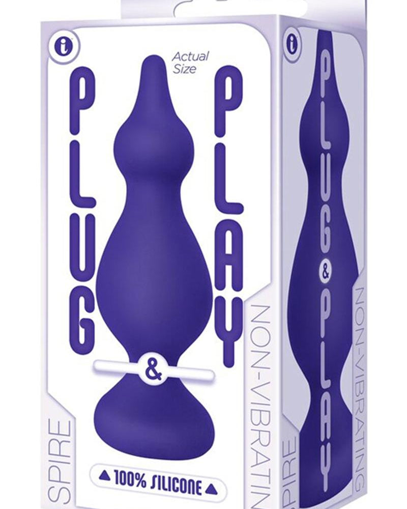 Plug and Play Spire Silicone Butt Plug Waterproof Plum
