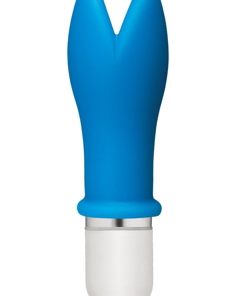 American Pop Whaam 10 Function Silicone Vibrator With Sleeve Waterproof Blue 3.5 Inch