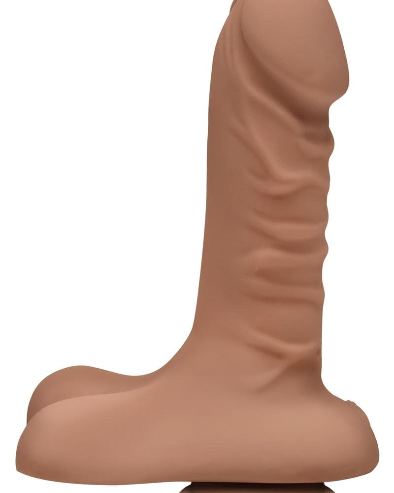 El D Super D Dual Density Ultraskin Realistic Dong con bolas Caramel 6 pulgadas
