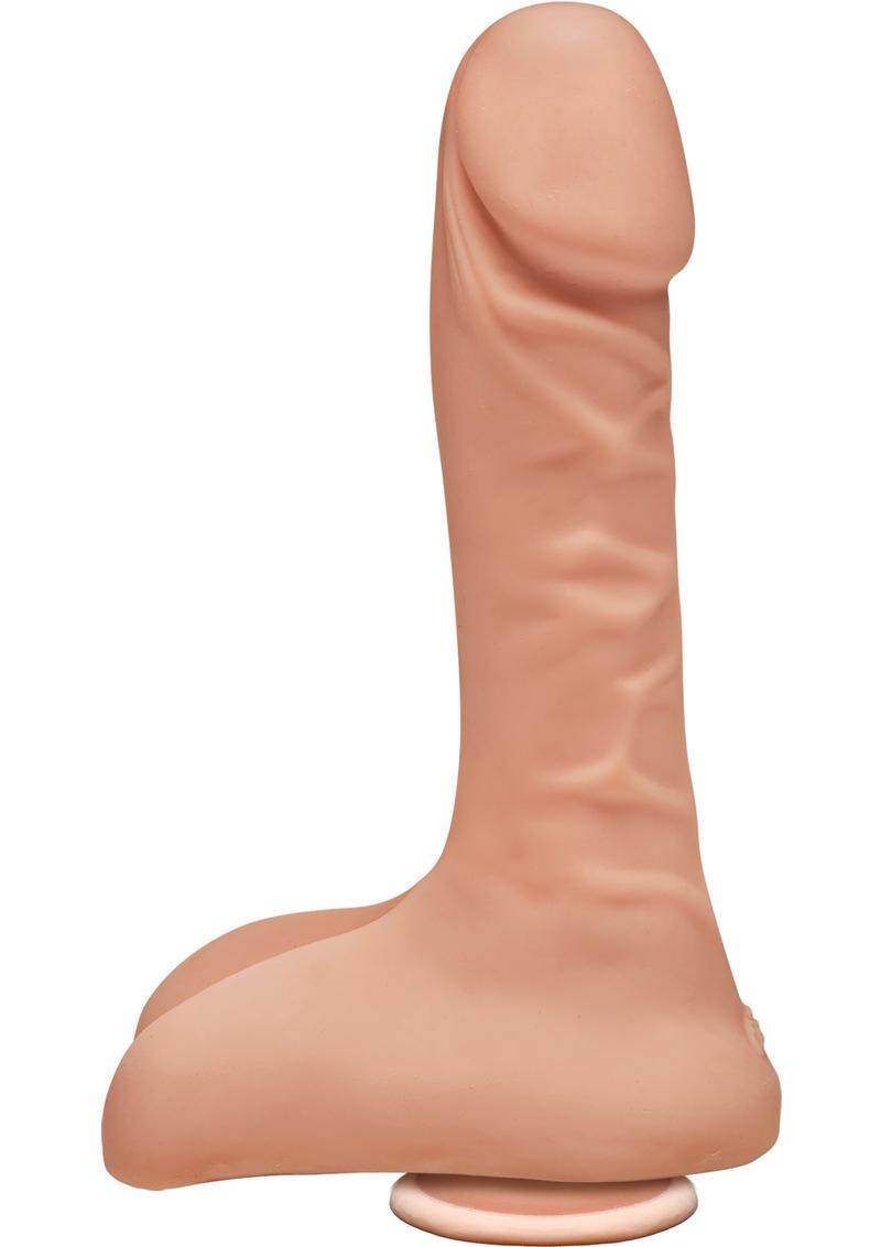 D Super D Dual Density Ultraskin Realistic Dong con bolas de 9 pulgadas de vainilla