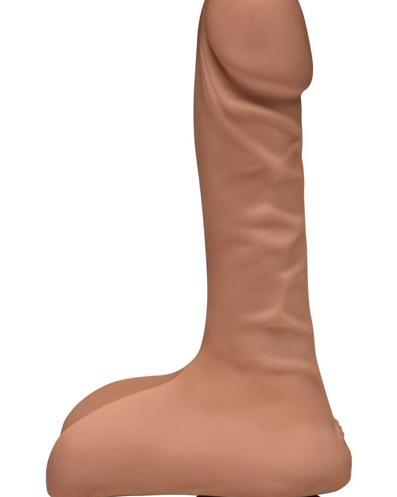 El D Super D Dual Density Ultraskin Realistic Dong con bolas Caramel 9 pulgadas