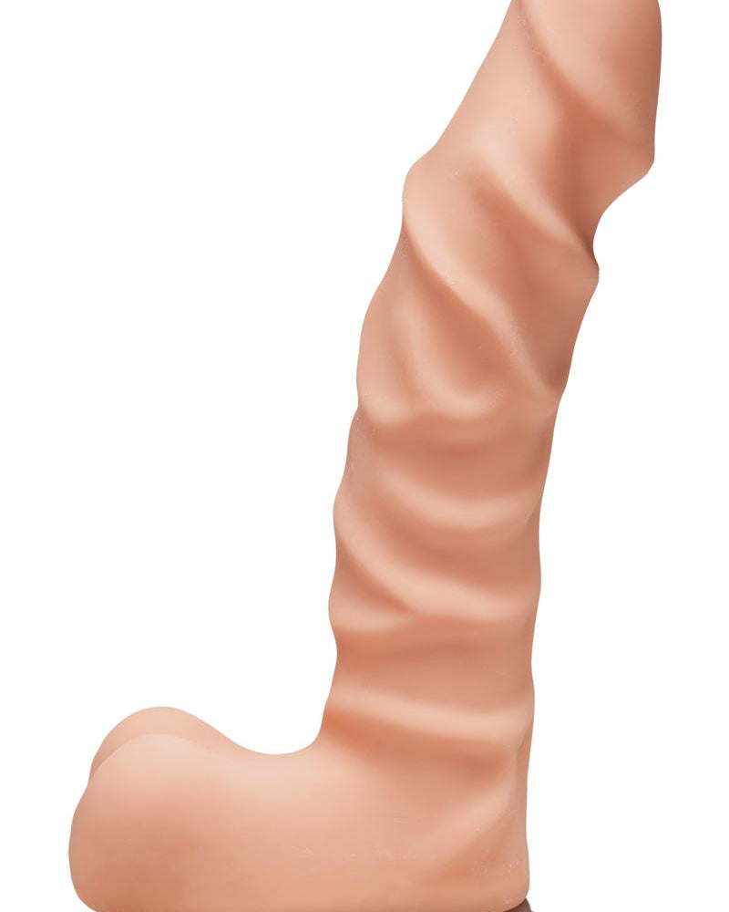 The D Raging D Dual Density Ultraskin Realistic Dong With Balls Vanilla 9 Inch