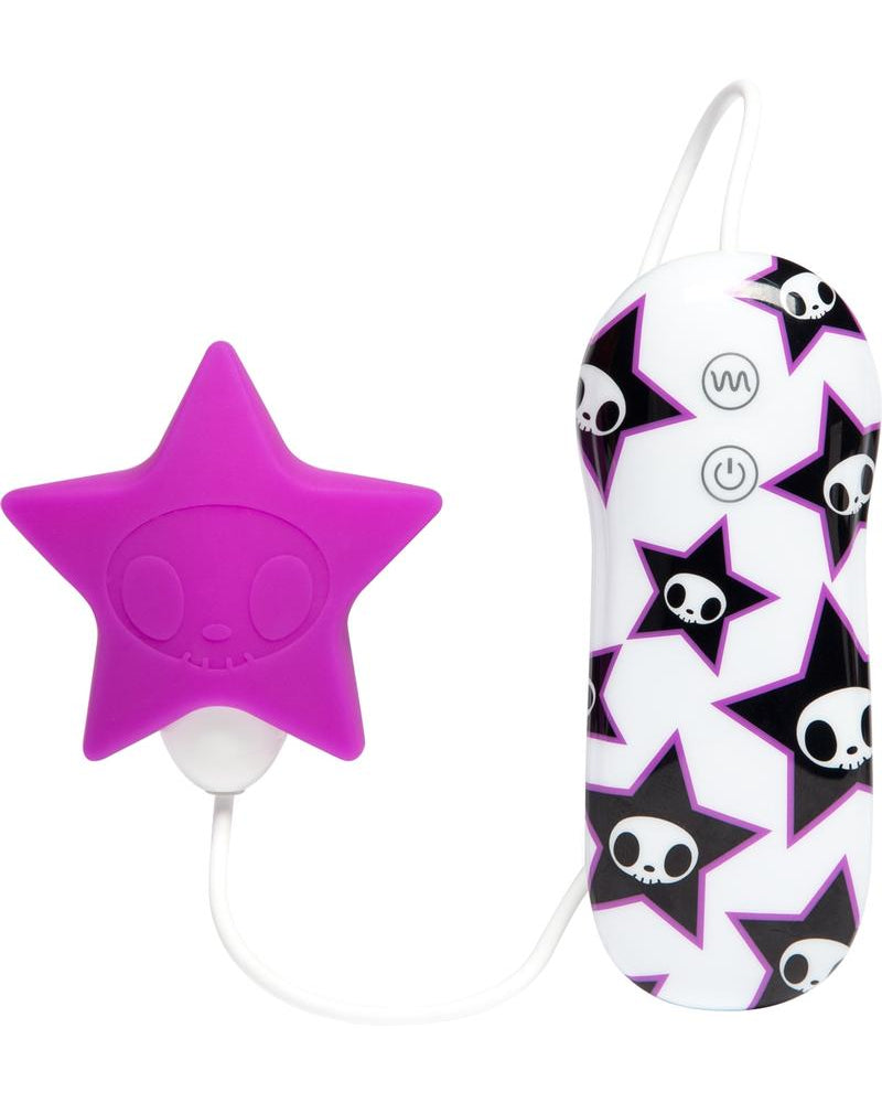 Vibrador para clítoris de silicona con control remoto y cable Star Petal de Tokidoki, resistente al agua, color morado