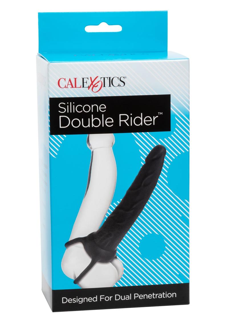 Silicone Double Rider Dildo Cockring Black