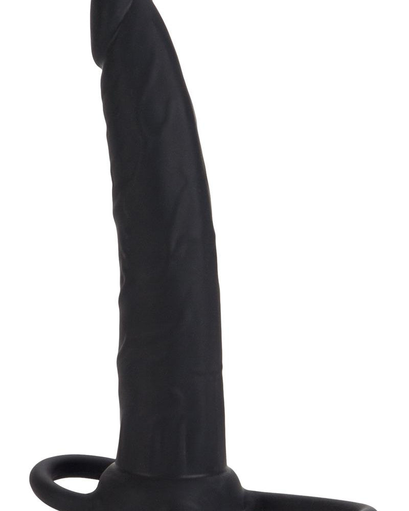 Silicone Double Rider Dildo Cockring Black