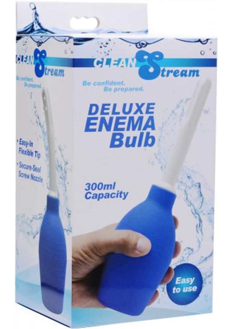 Pera para enema Clean Stream Deluxe de color azul, 300 mililitros