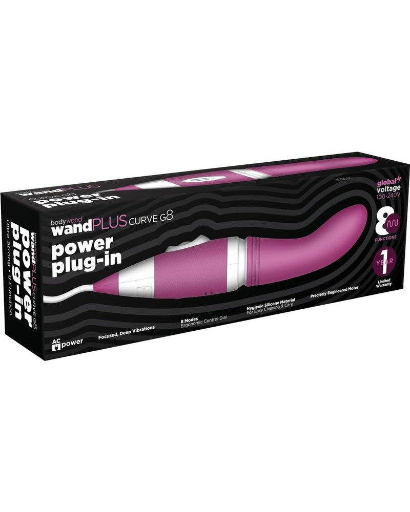 Vibrador Bodywand Wand Plus Curve G8 Power Plug-In de silicona color morado