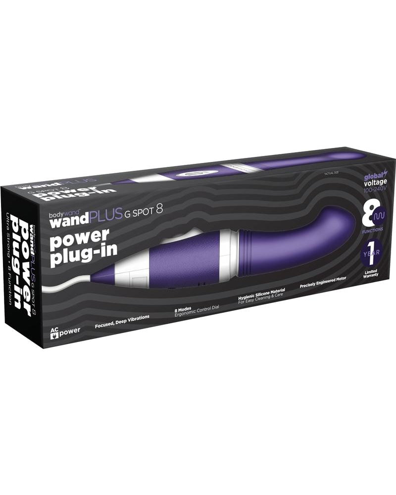 Vibrador Bodywand Wand Plus G Spot 8 Power Plug-In de silicona morado