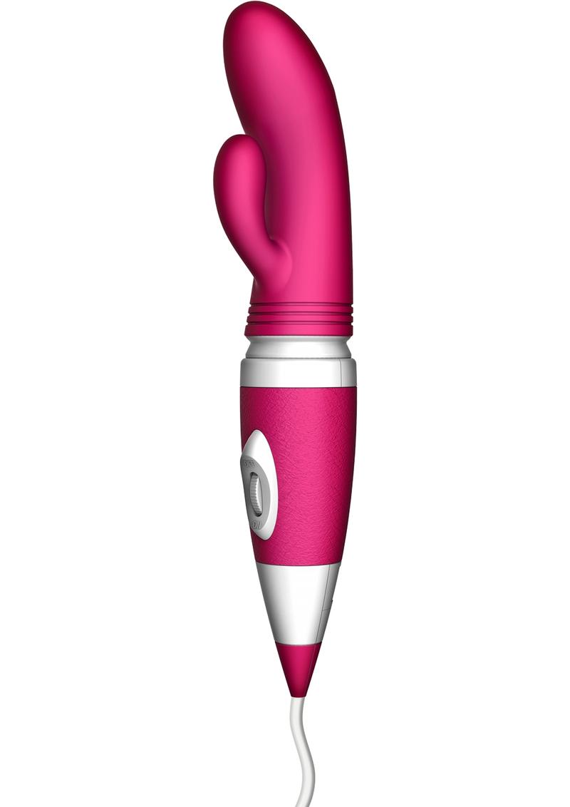Vibrador enchufable Bodywand Wand Plus Rabbit 8 Power de silicona color rosa