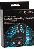 Silicone Tri-Snap Scrotum Support Ring Medium Black