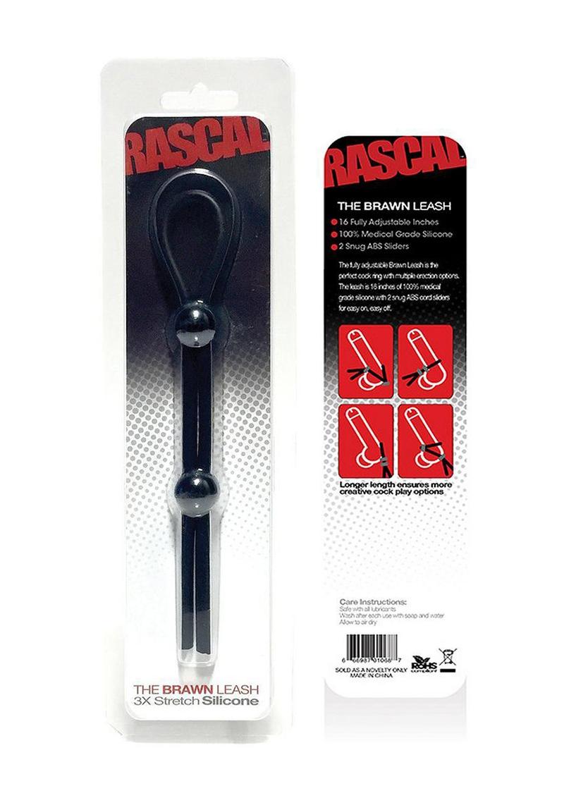 Rascal The Brawn Cock Leash 3x Stretch Silicone Waterproof Black