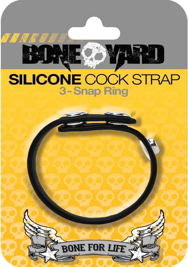 Correa de silicona para pelota Boneyard con 3 anillos de retención, color negro
