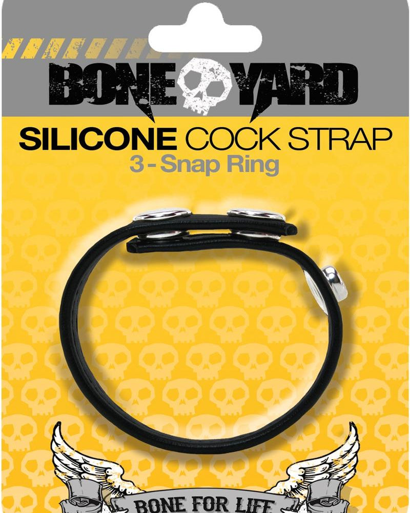 Correa de silicona para pelota Boneyard con 3 anillos de retención, color negro