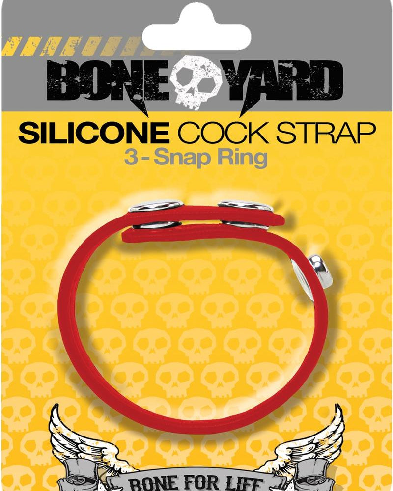 Correa de silicona para pelota Boneyard con 3 anillos de retención, color rojo