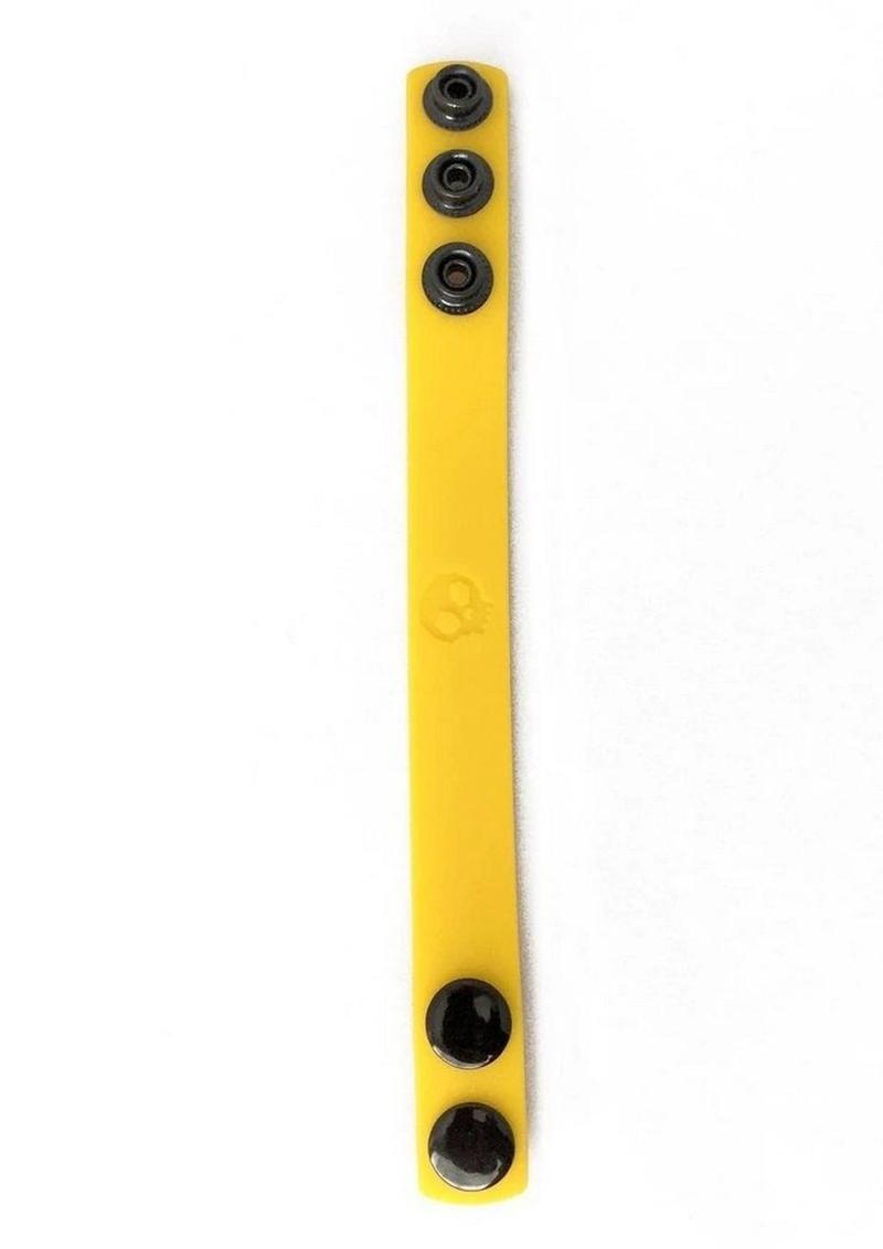 Bone Yard Silicone Cock Strap 3 Snap Ring Yellow