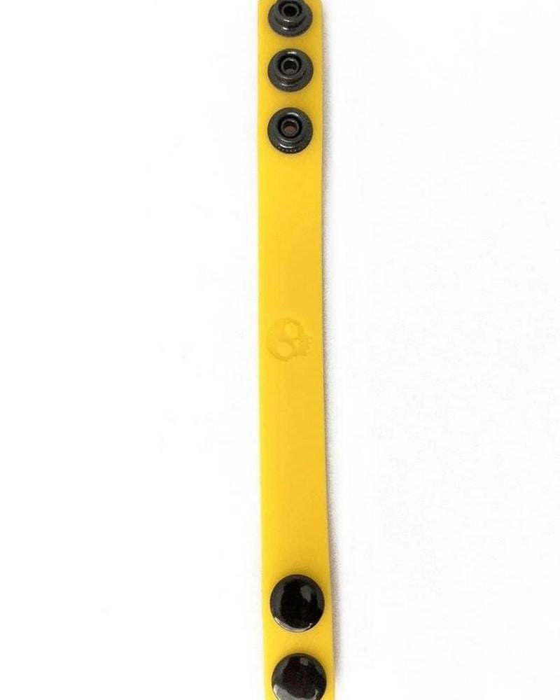 Bone Yard Silicone Cock Strap 3 Snap Ring Yellow