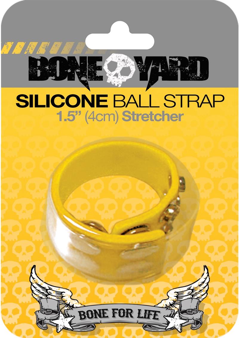 Bone Yard Silicone Ball Strap Stretcher With Snaps Yellow 1.5 Inch Wide