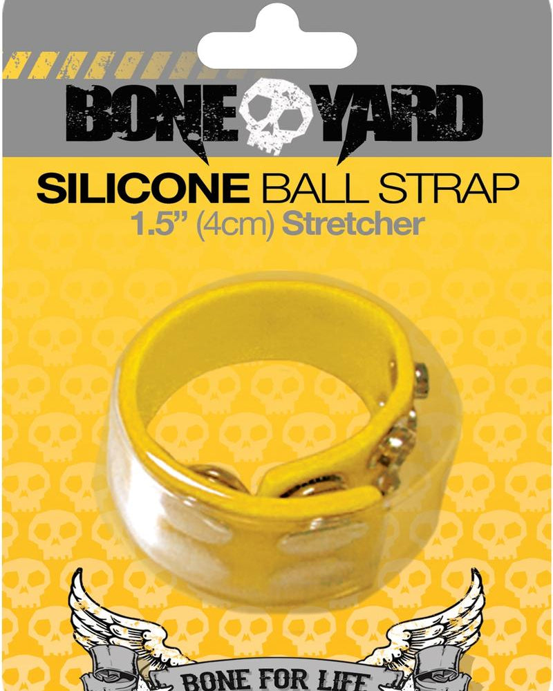 Correa tensora de silicona para bolas Bone Yard con broches, color amarillo, 1,5 pulgadas de ancho